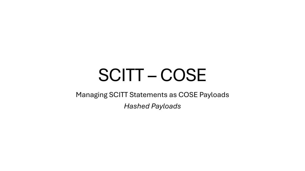 scitt cose managing scitt statements as cose 1