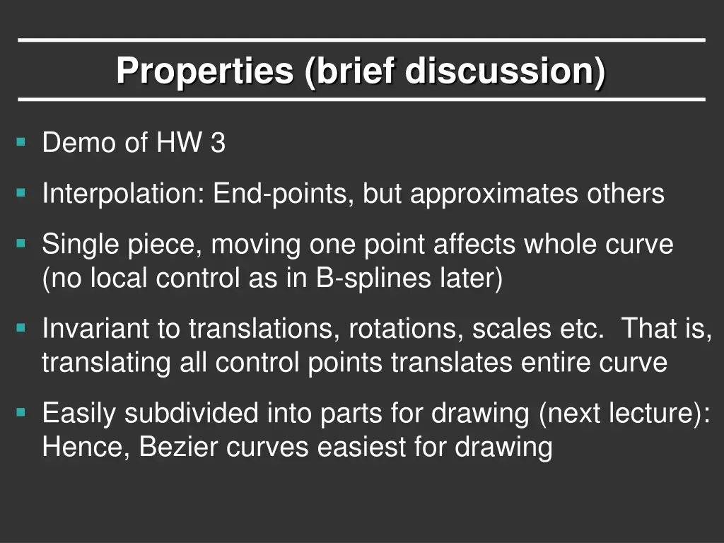properties brief discussion