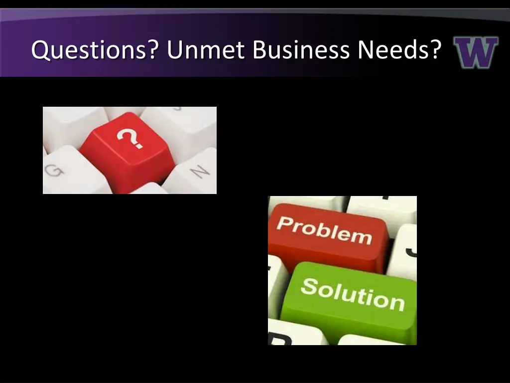 questions unmet business needs