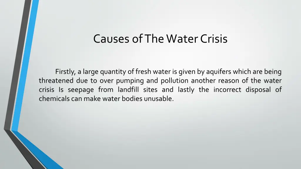 causes of the water crisis
