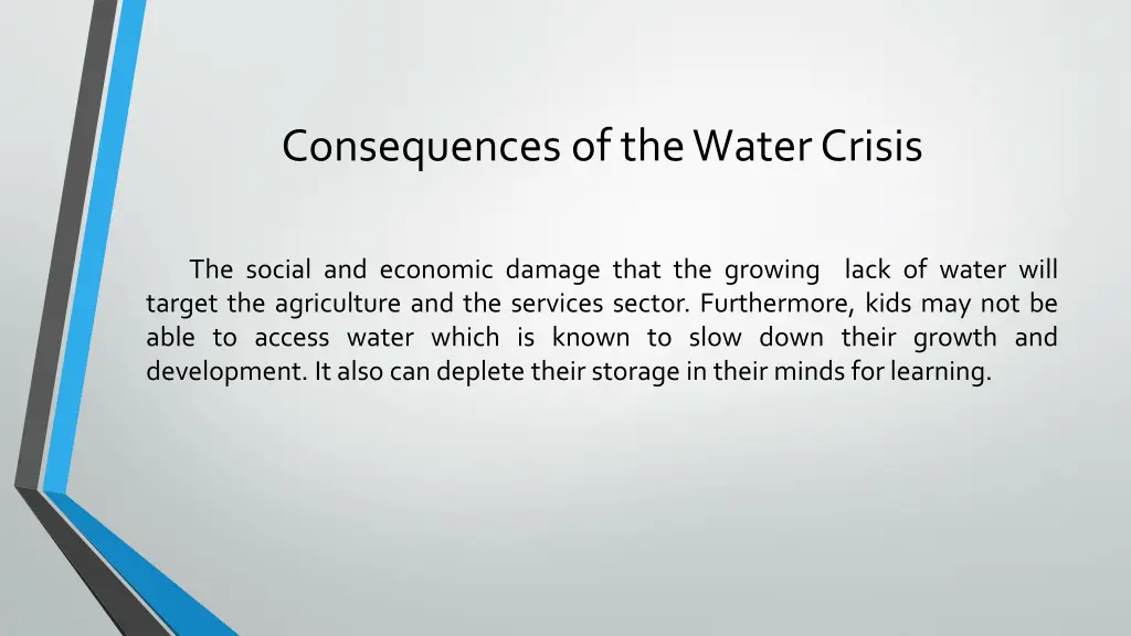 consequences of the water crisis