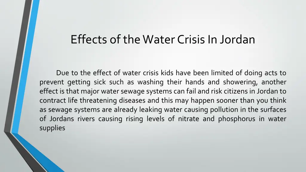 effects of the water crisis in jordan