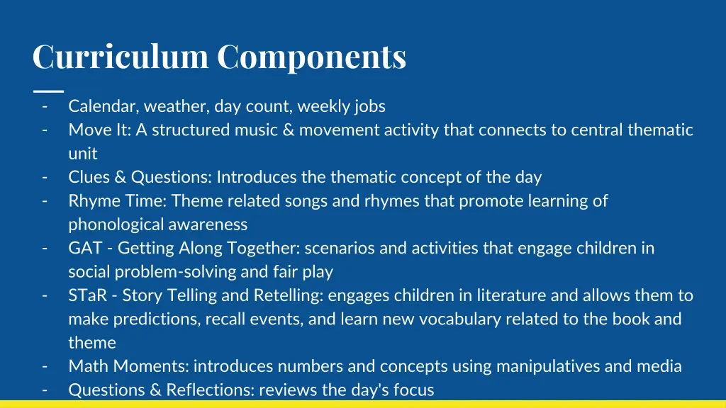 curriculum components