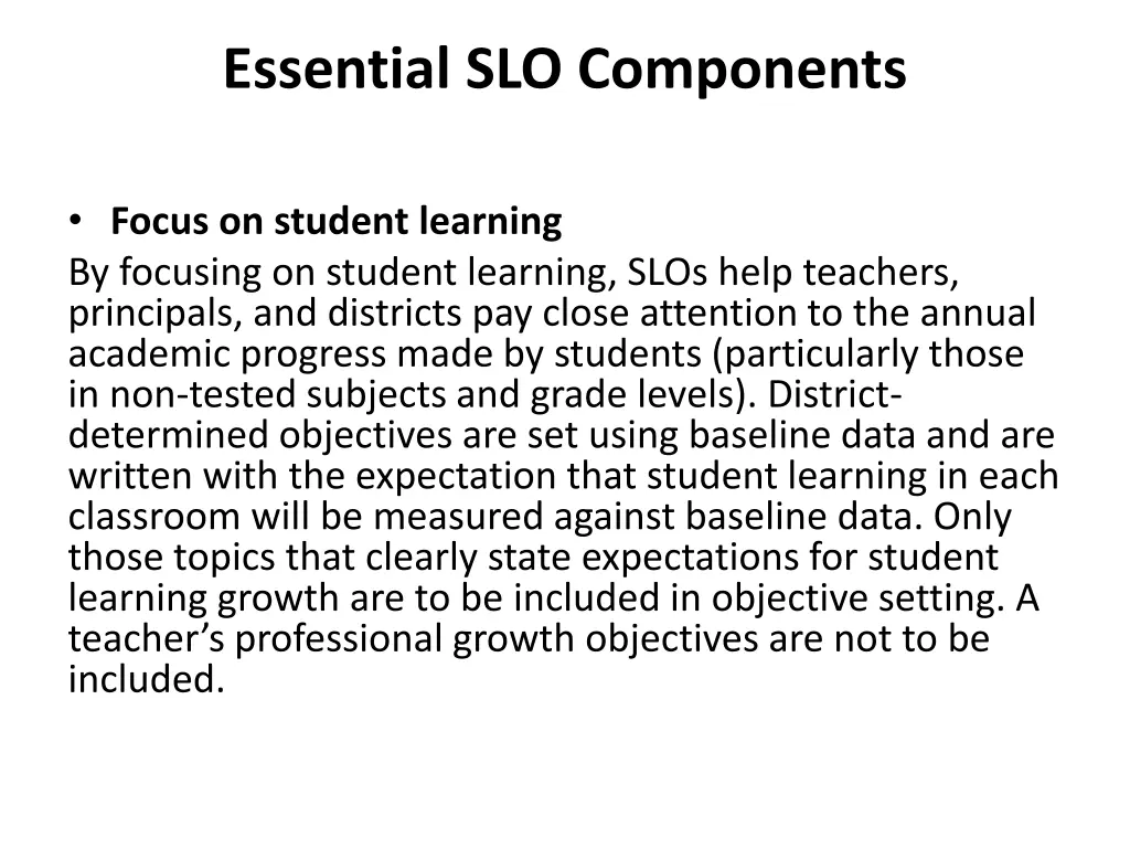 essential slo components