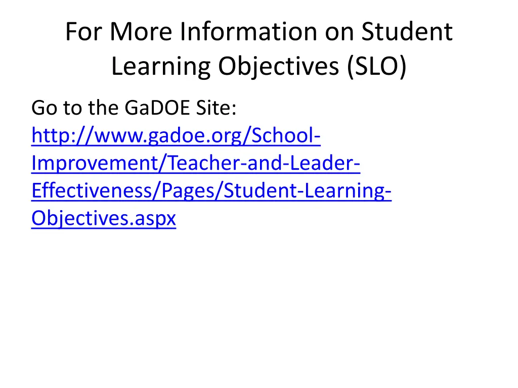 for more information on student learning