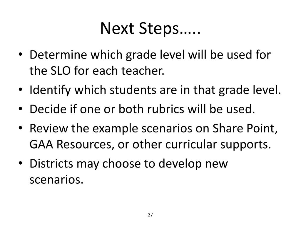 next steps