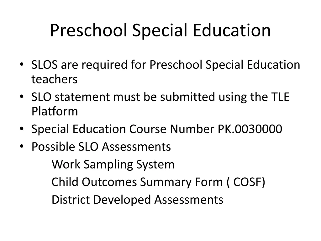 preschool special education