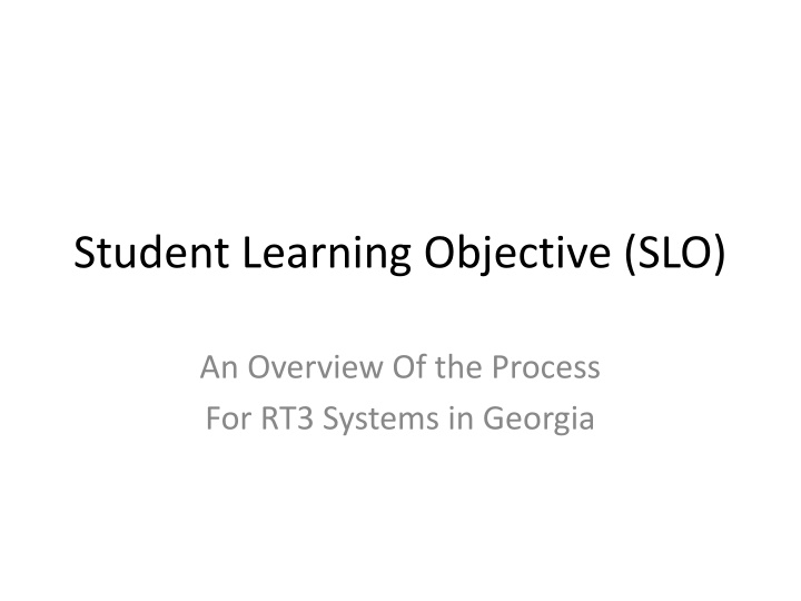 student learning objective slo
