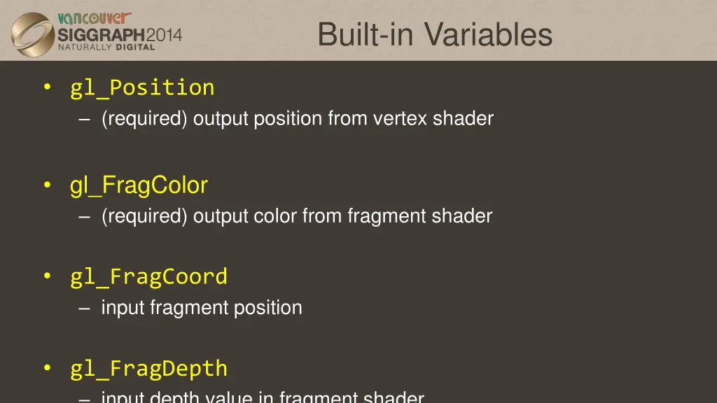 built in variables