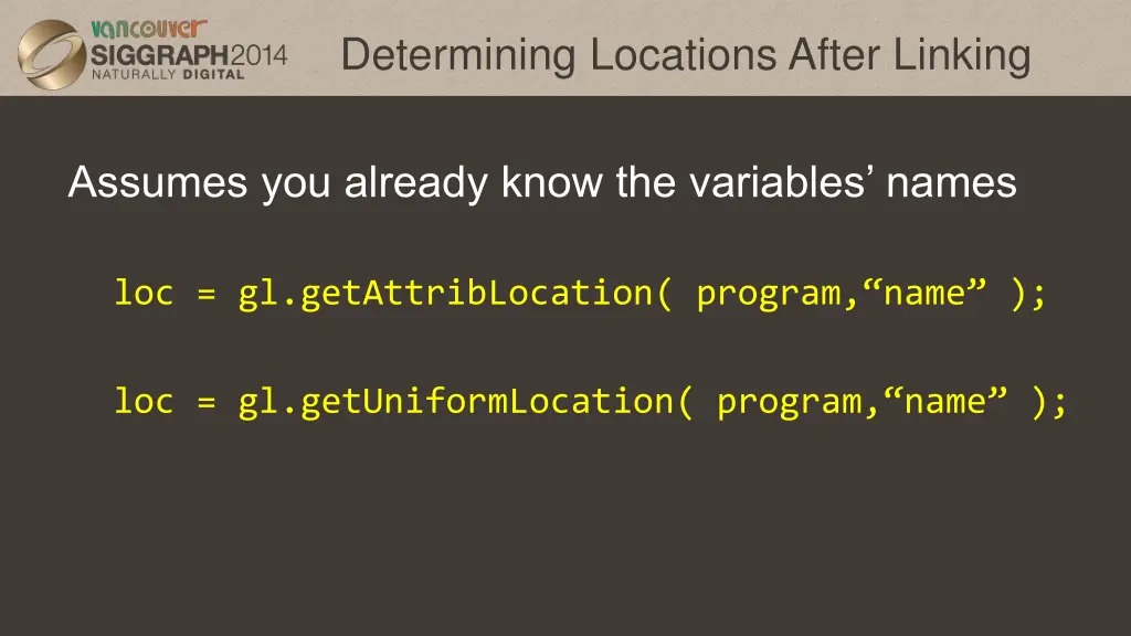 determining locations after linking