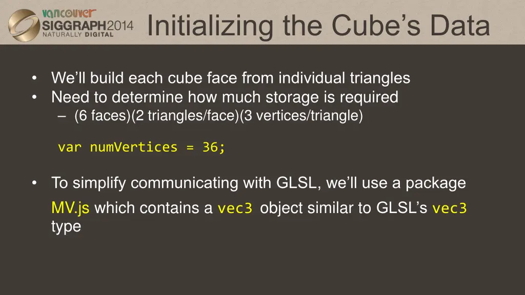 initializing the cube s data
