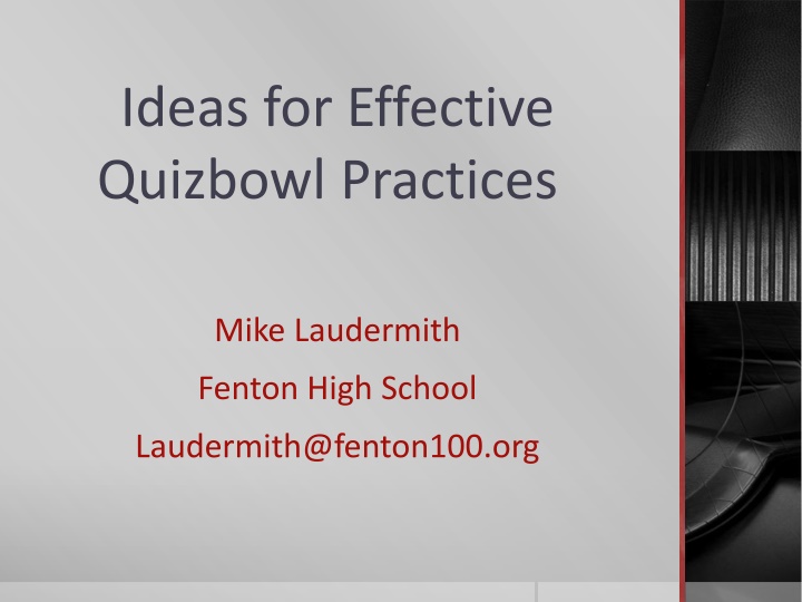 ideas for effective quizbowl practices