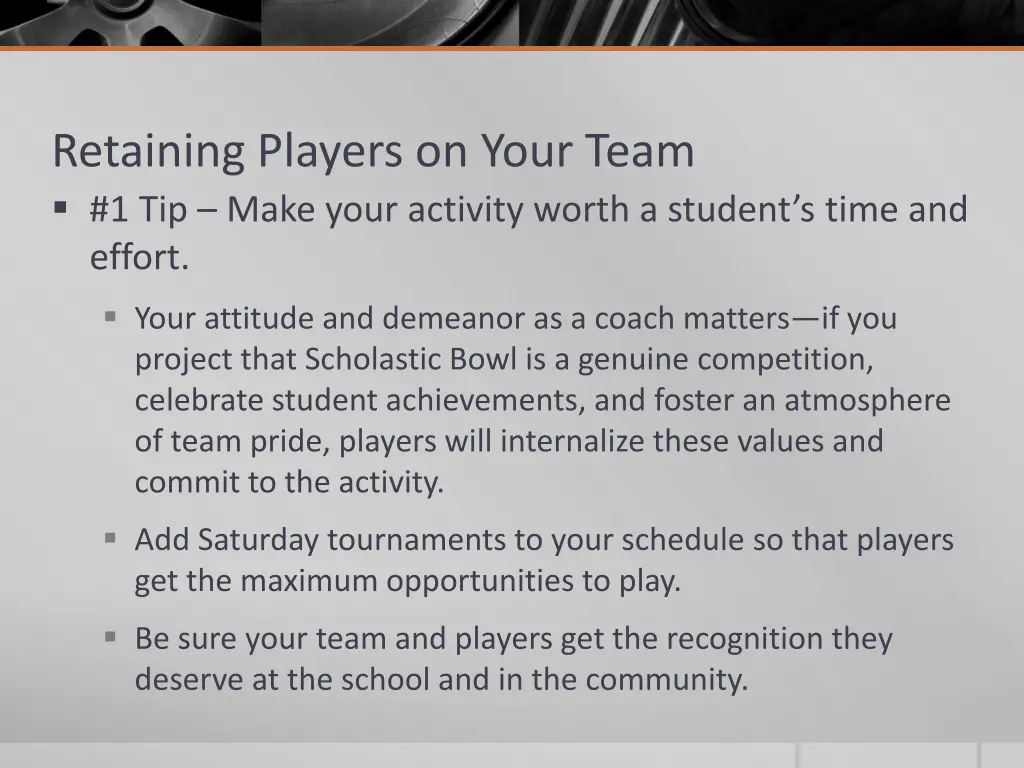retaining players on your team 1 tip make your