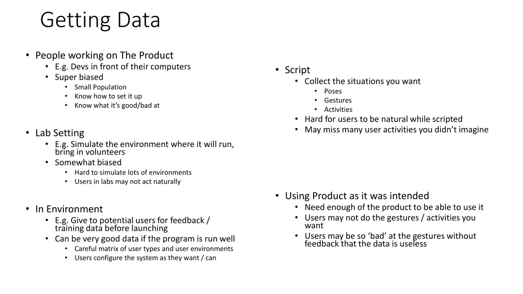 getting data