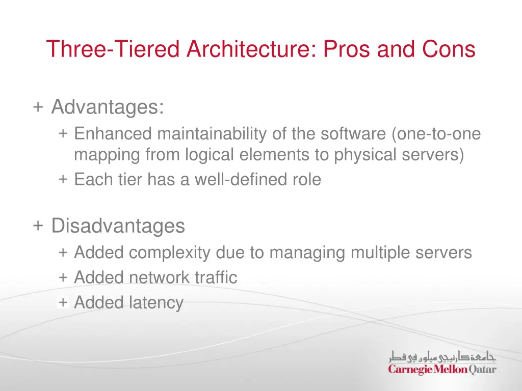 three tiered architecture pros and cons
