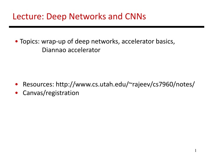 lecture deep networks and cnns