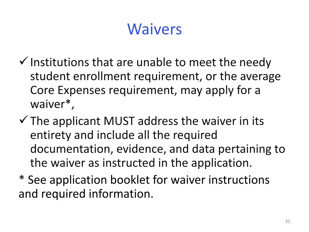 waivers