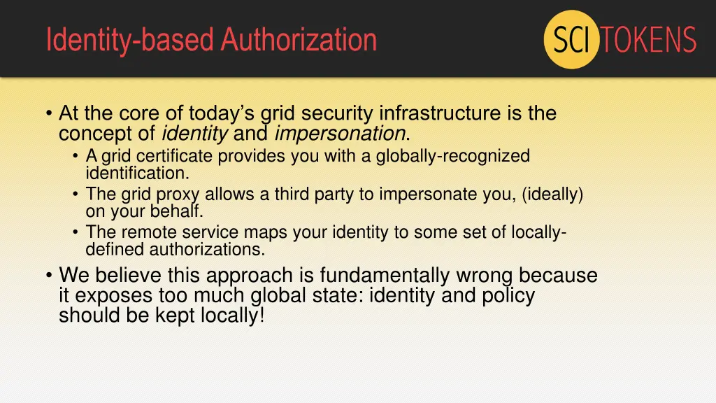 identity based authorization