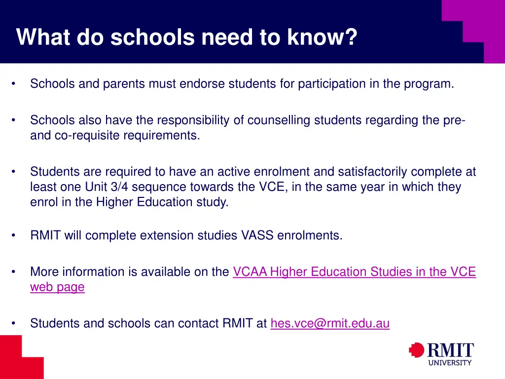what do schools need to know