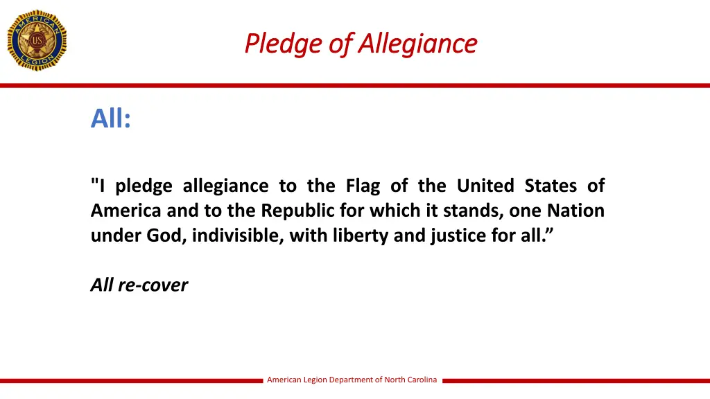 pledge of allegiance pledge of allegiance