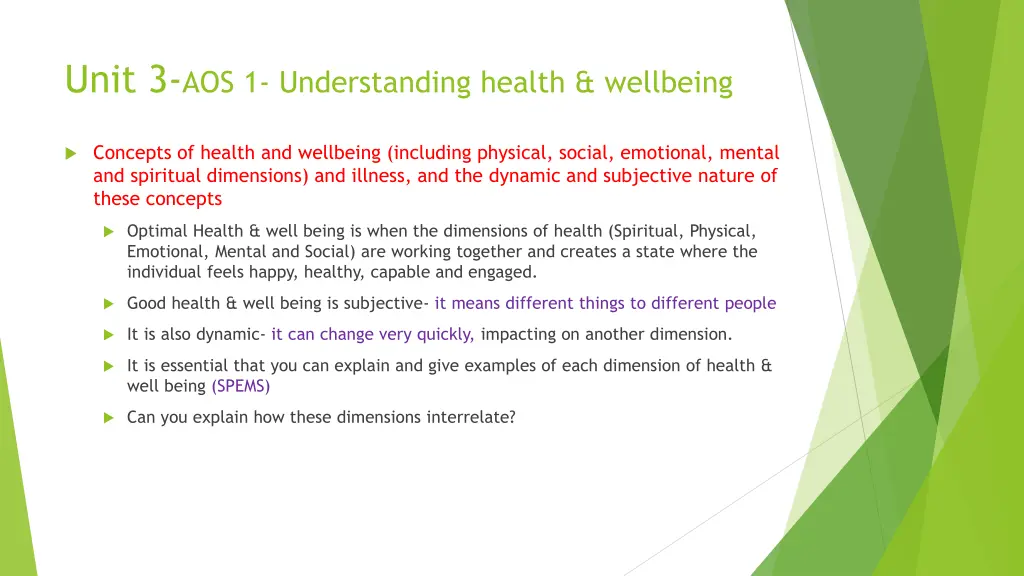 unit 3 aos 1 understanding health wellbeing