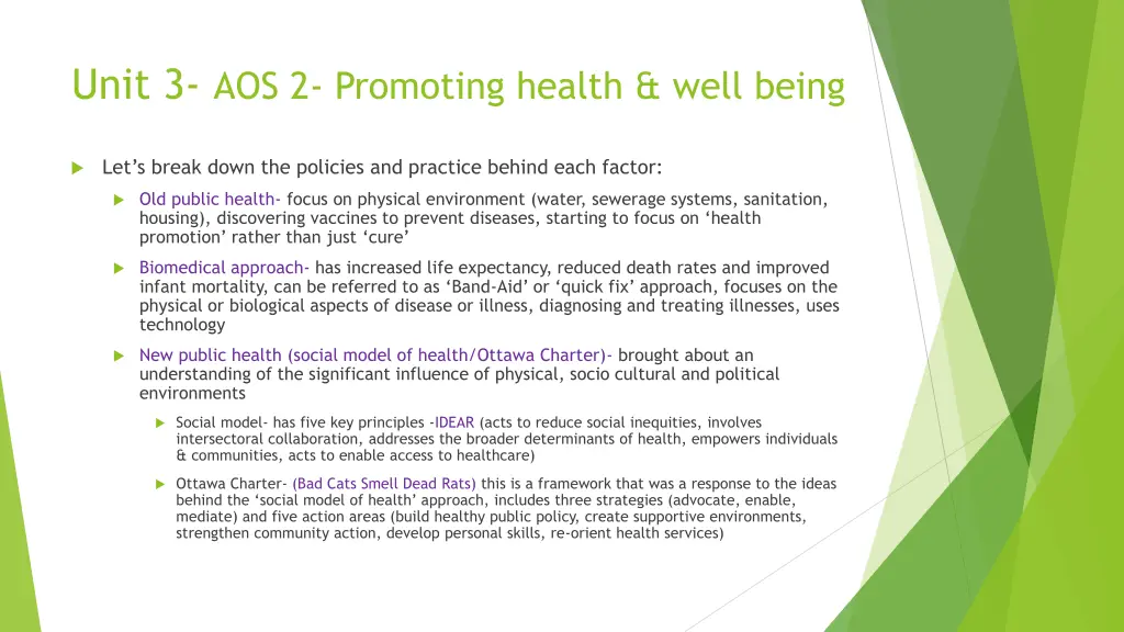 unit 3 aos 2 promoting health well being 1