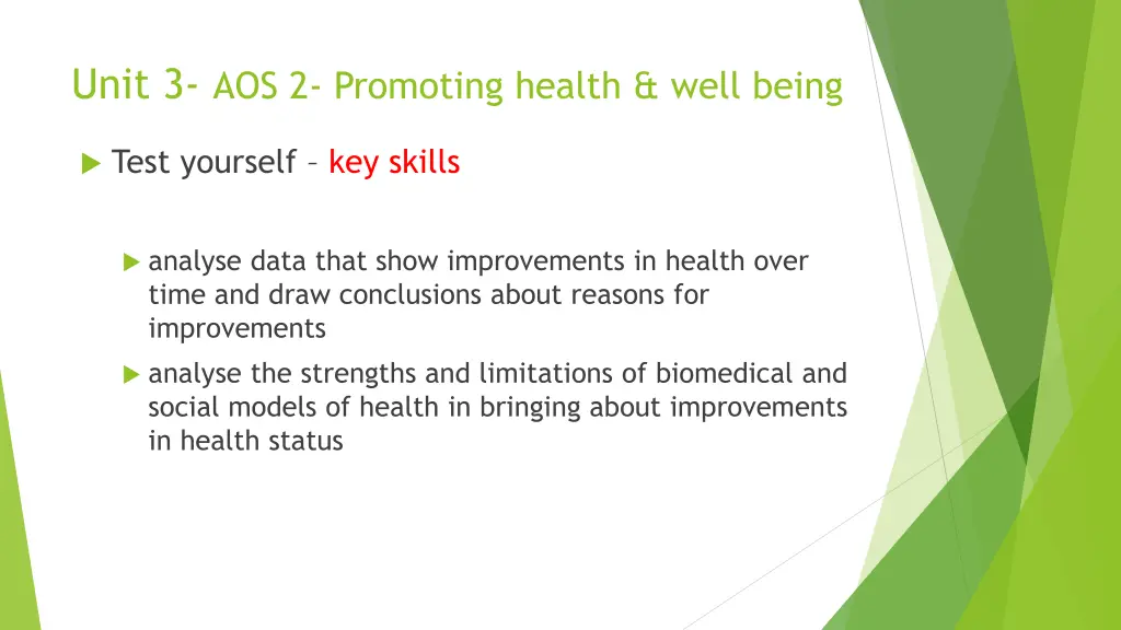 unit 3 aos 2 promoting health well being 2
