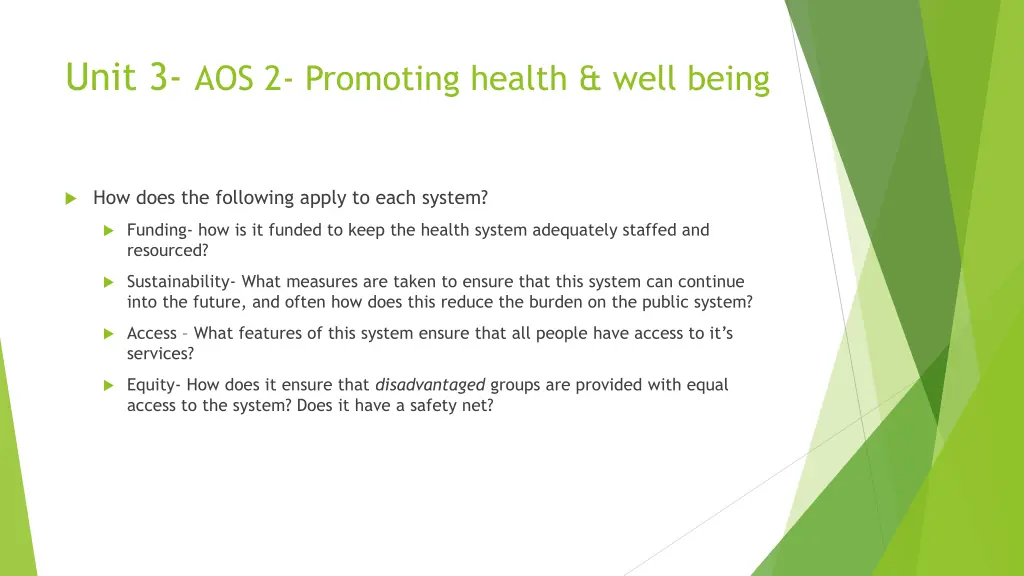unit 3 aos 2 promoting health well being 4