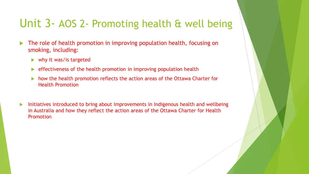 unit 3 aos 2 promoting health well being 6