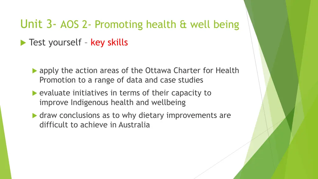 unit 3 aos 2 promoting health well being 9