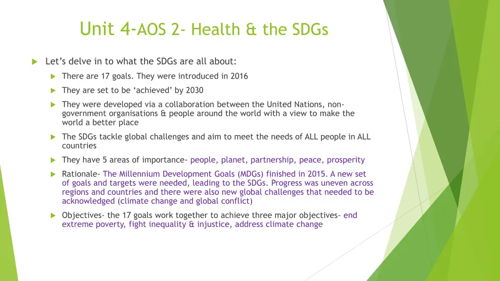 unit 4 aos 2 health the sdgs 1