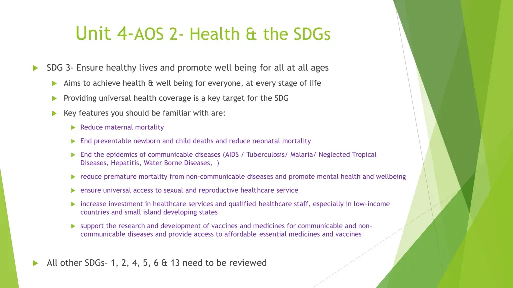 unit 4 aos 2 health the sdgs 3