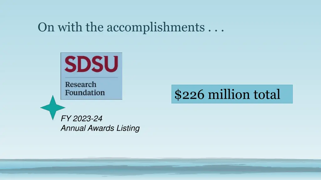 on with the accomplishments