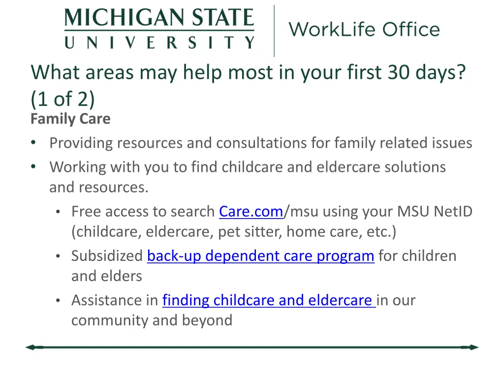 what areas may help most in your first 30 days 1
