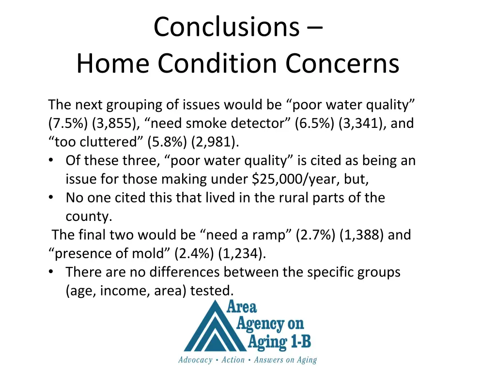 conclusions home condition concerns 1