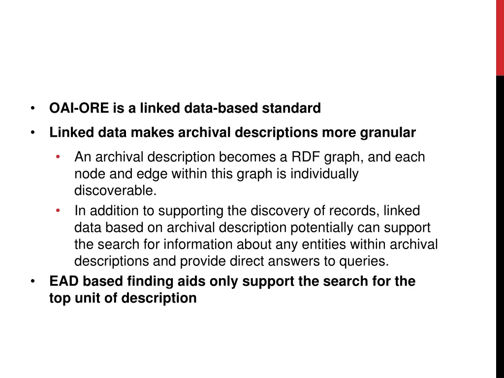 oai ore is a linked data based standard