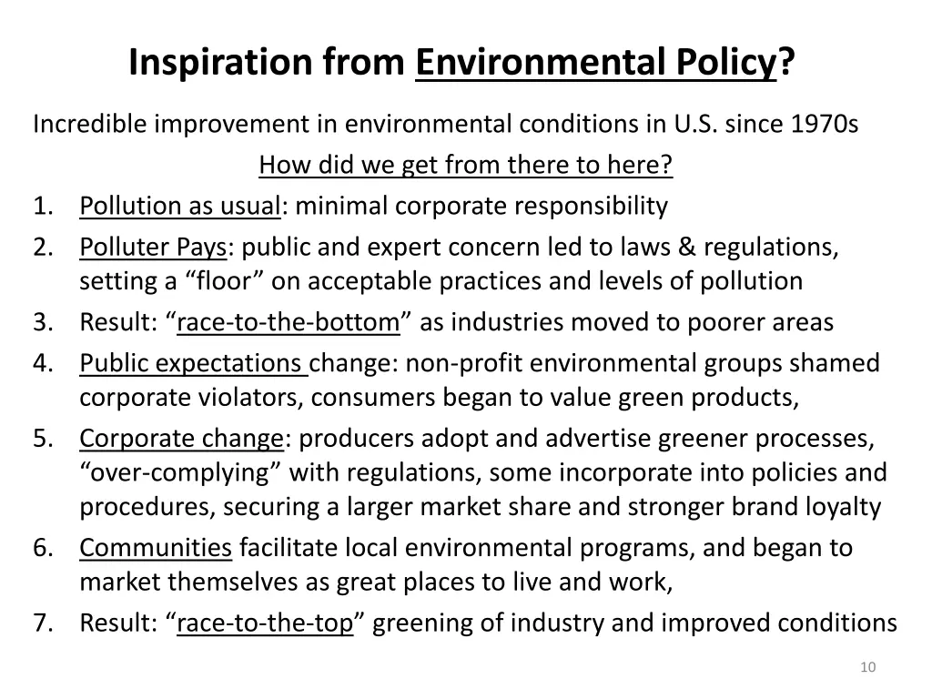 inspiration from environmental policy