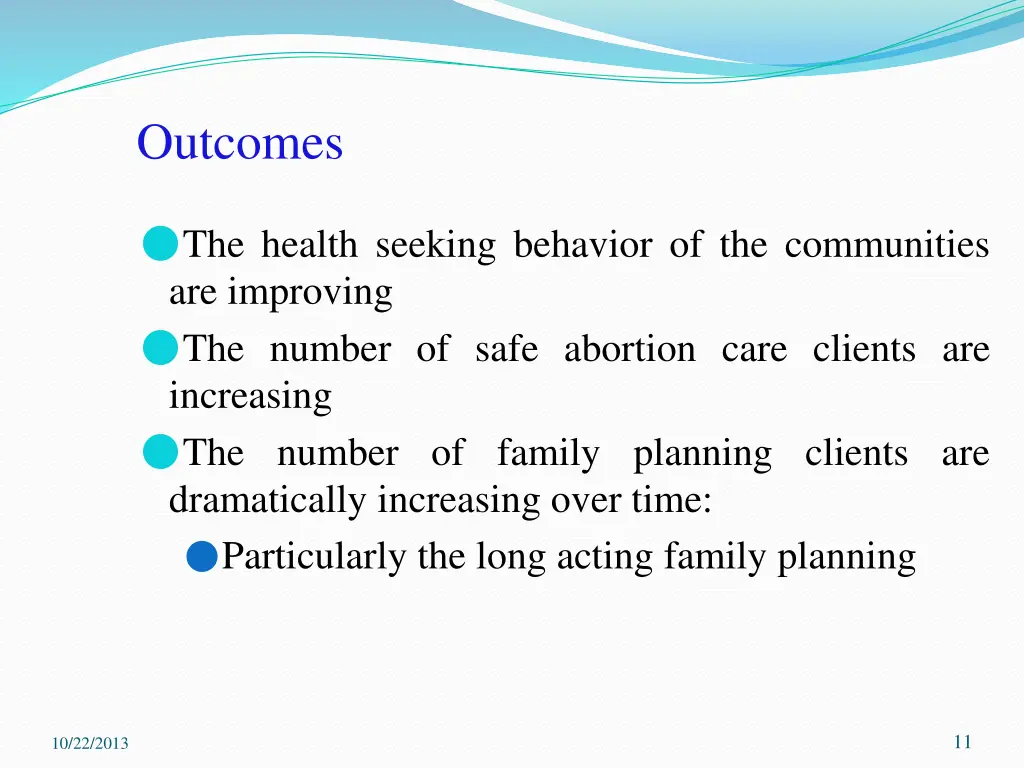 outcomes