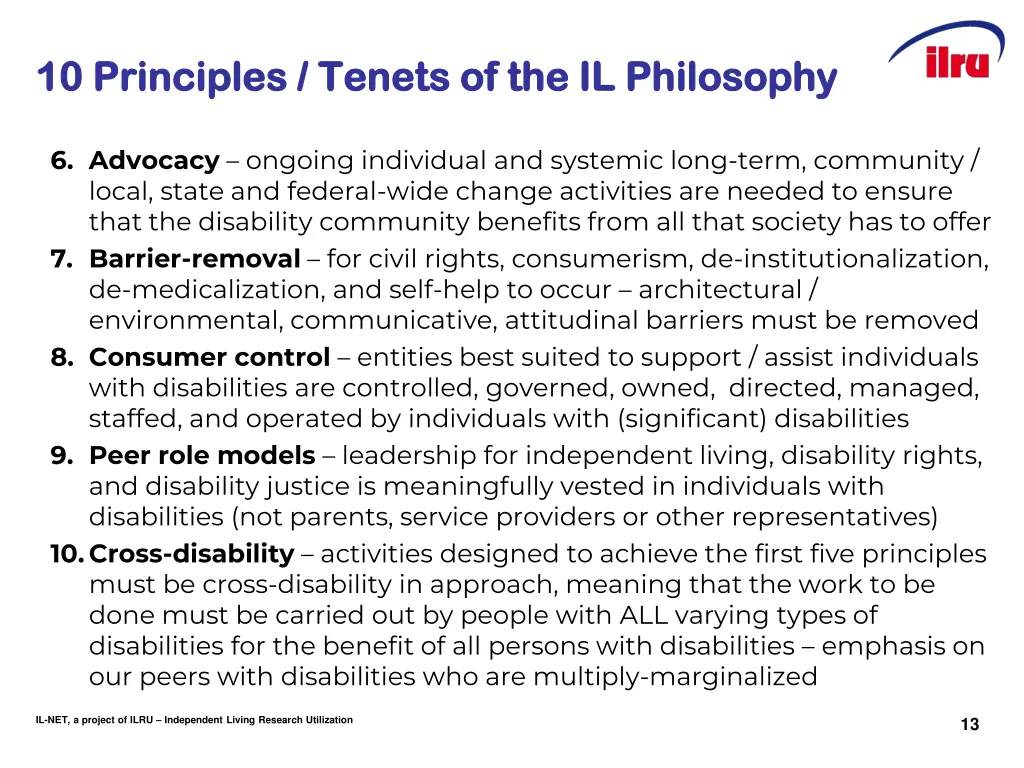 10 principles tenets of the il philosophy 1