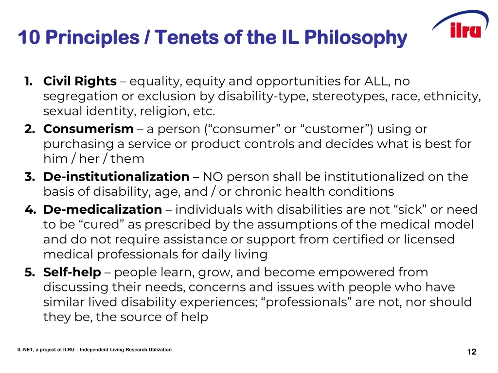 10 principles tenets of the il philosophy