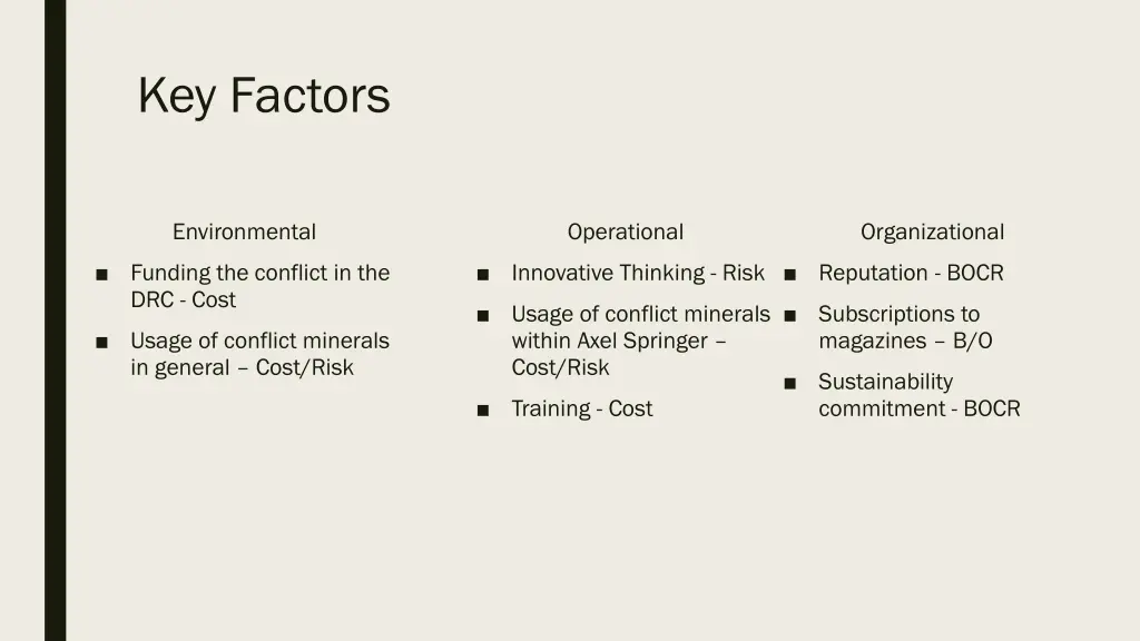 key factors