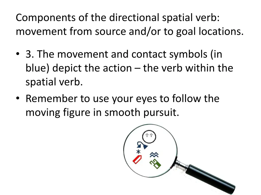 components of the directional spatial verb 1