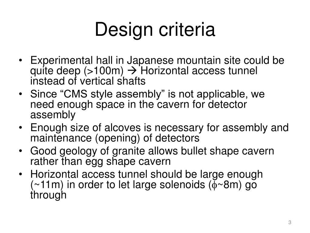 design criteria