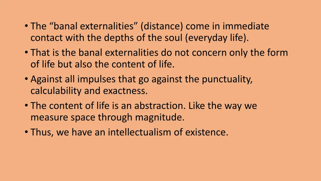 the banal externalities distance come
