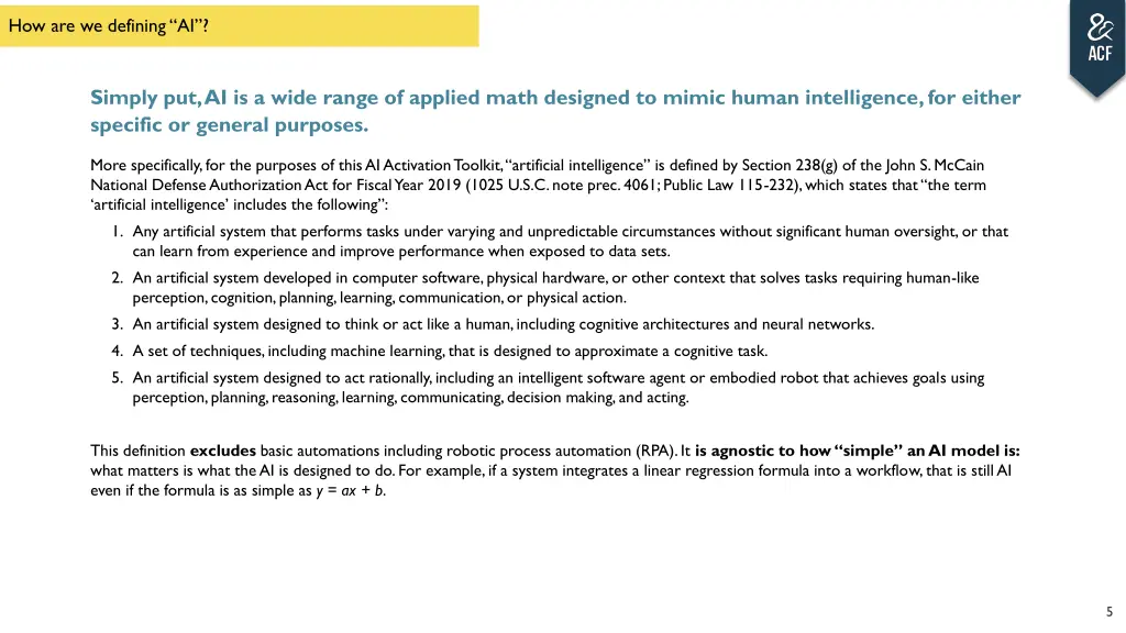 how are we defining ai