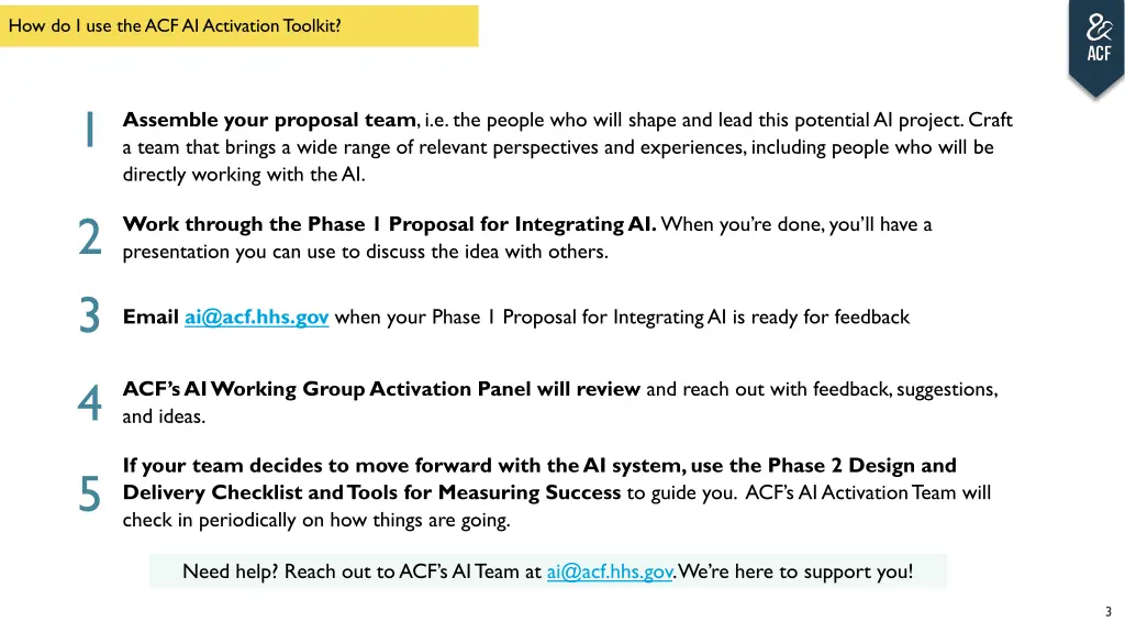 how do i use the acf ai activation toolkit