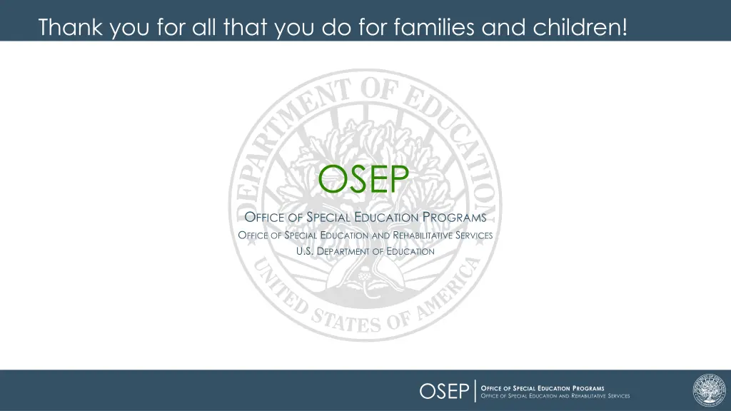 thank you for all that you do for families