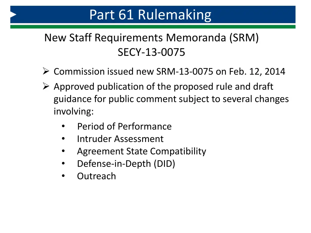 part 61 rulemaking