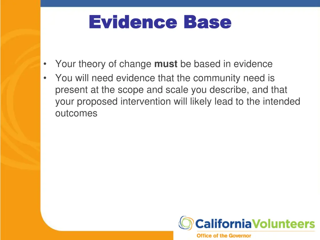 evidence base evidence base