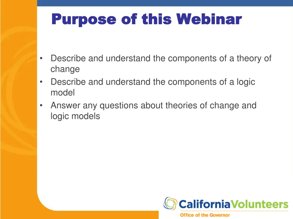 purpose of this webinar purpose of this webinar